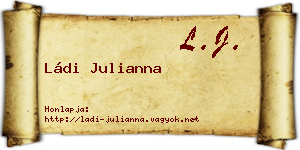 Ládi Julianna névjegykártya
